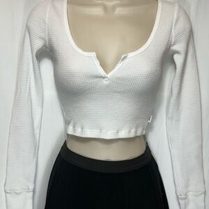 TNA Waffle Knit Long Sleeve Crop Top